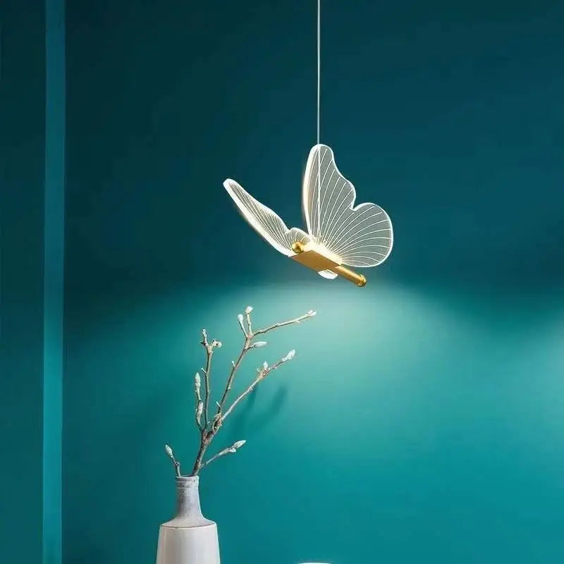 Butterfly Led Chandelier Lighting Bedroom Bedside Background Acrylic