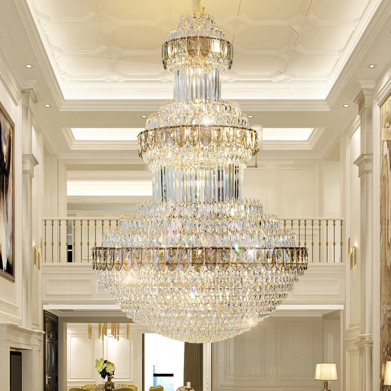 Duplex Villa Floor Luxury Crystal Chandelier Postmodern Light Luxury
