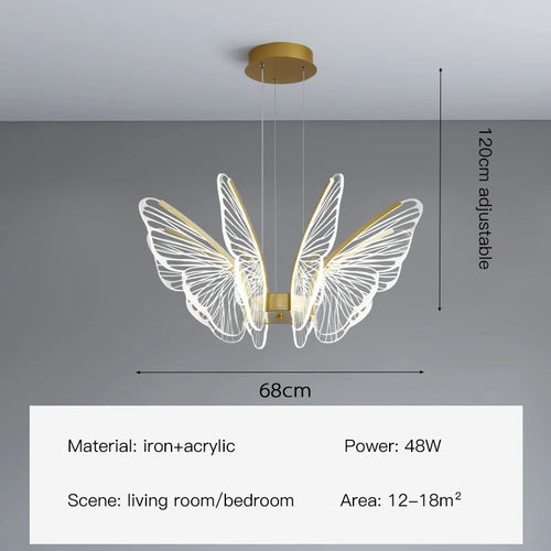 LED Butterfly Pendant Light For Living Room Bedroom Dining Room