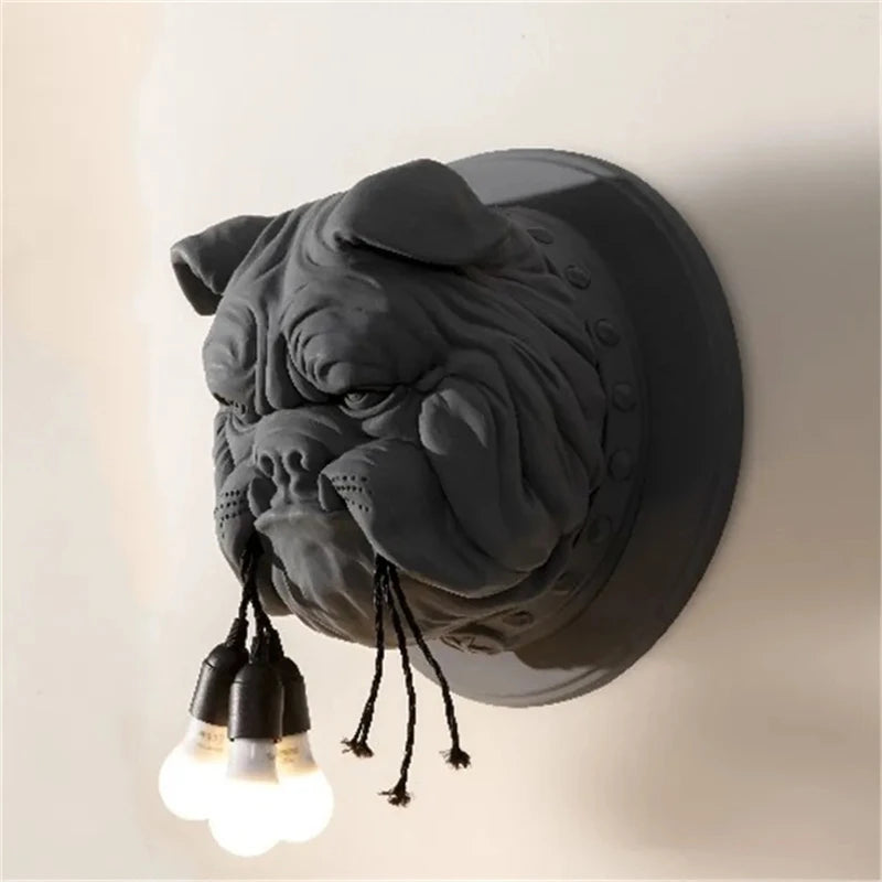Animal LED Wall Lamp Resin Dog Decorative Wall Lights Living Room