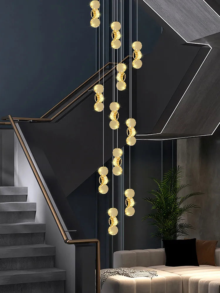Gold Crystal Chandeliers Interior Designer Living Room Lamp Villa