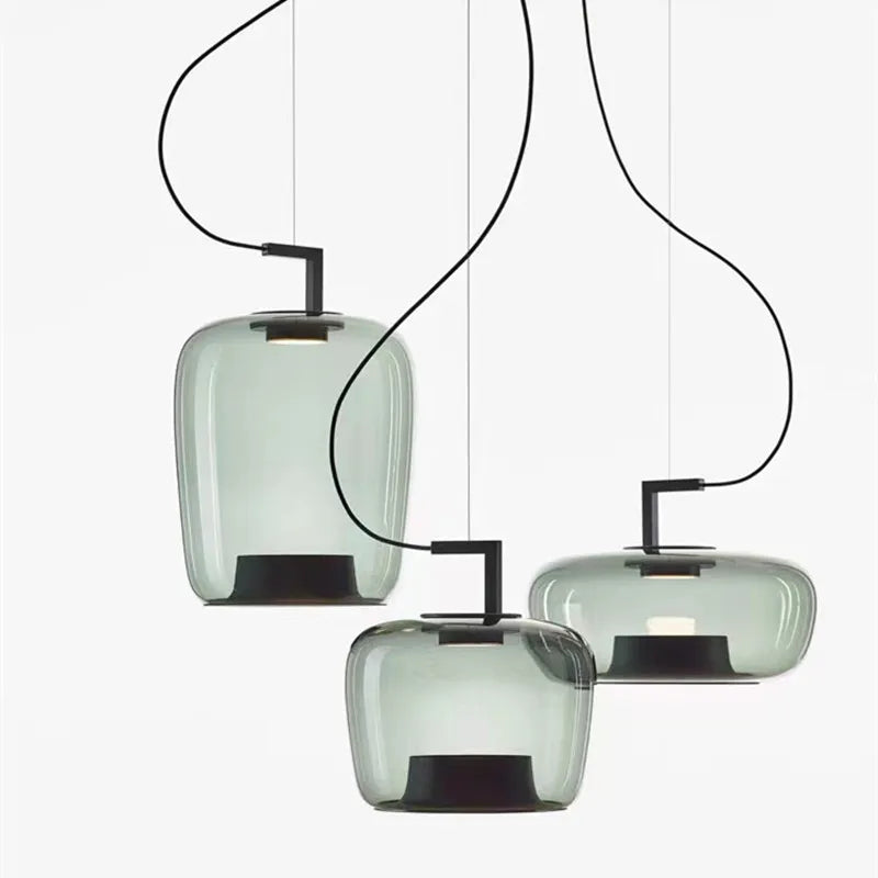 Nordic Minimalist Art LED Glass Pendent Lamp Restaurant Personalized