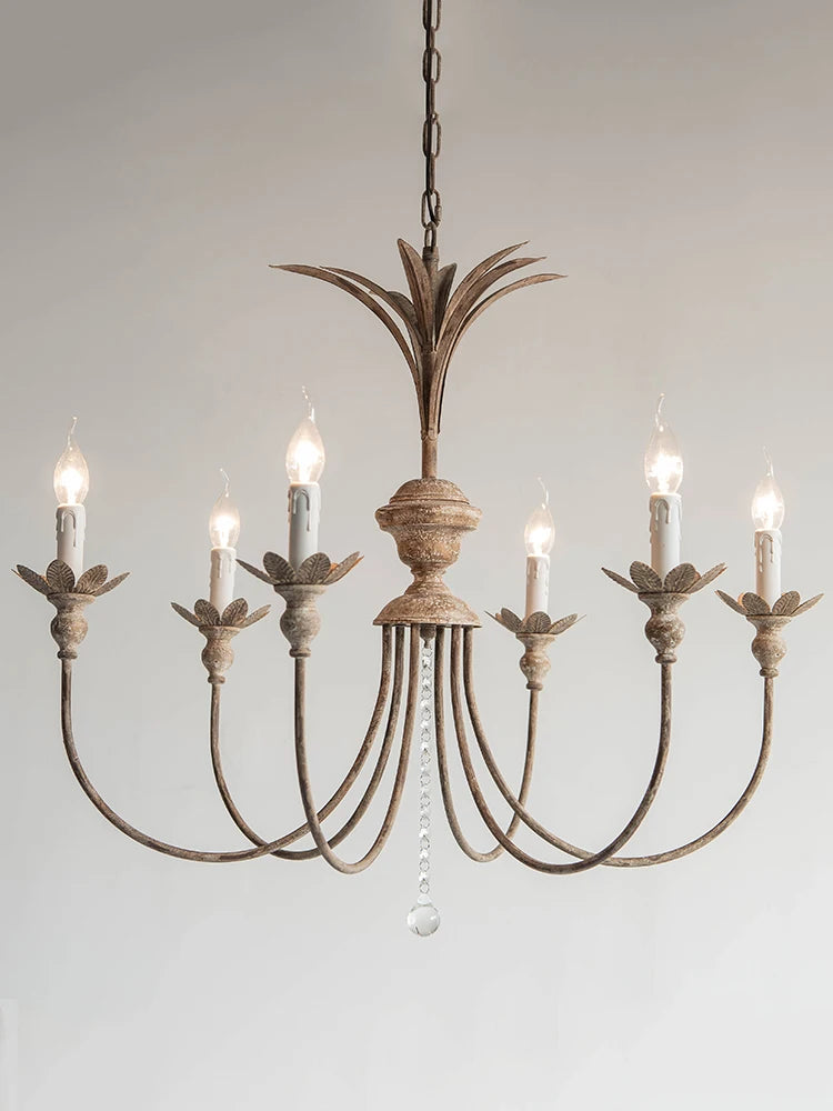 American Foyer Vintage Rustic Iron chandelier led candle holder for