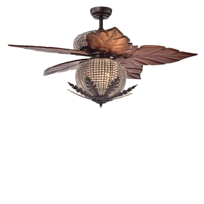 Fan with light and Retractable Industrial Rustic Remote Control
