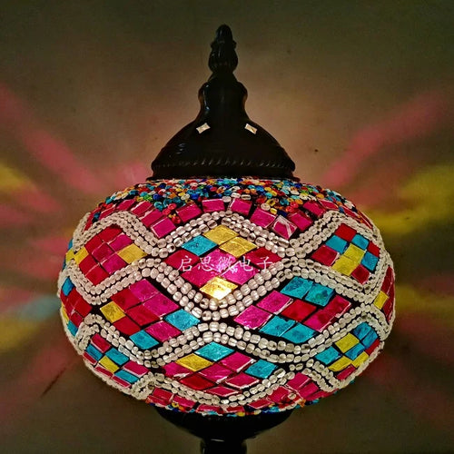 Big Size Turkish Mosaic Table Lamp Vintage Art Deco Handcrafted