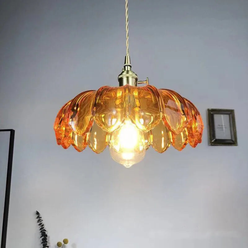 Flower Glass Pendant Lights Kitchen Dining Room Hanging Lamps Modern