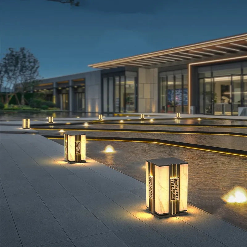 Outdoor Solar Waterproof IP65 Lawn Lights New Chinese Villa Courtyard