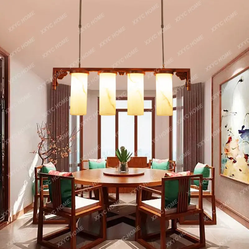 New Chinese Style Rosewood Classical Restaurant Chandelier Retro Solid
