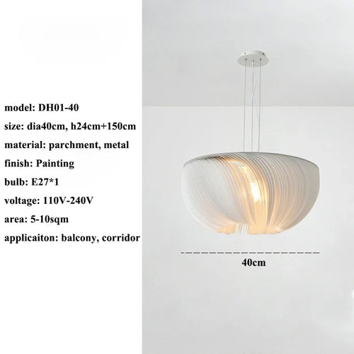 Nordic Parchment LED Pendant Lights