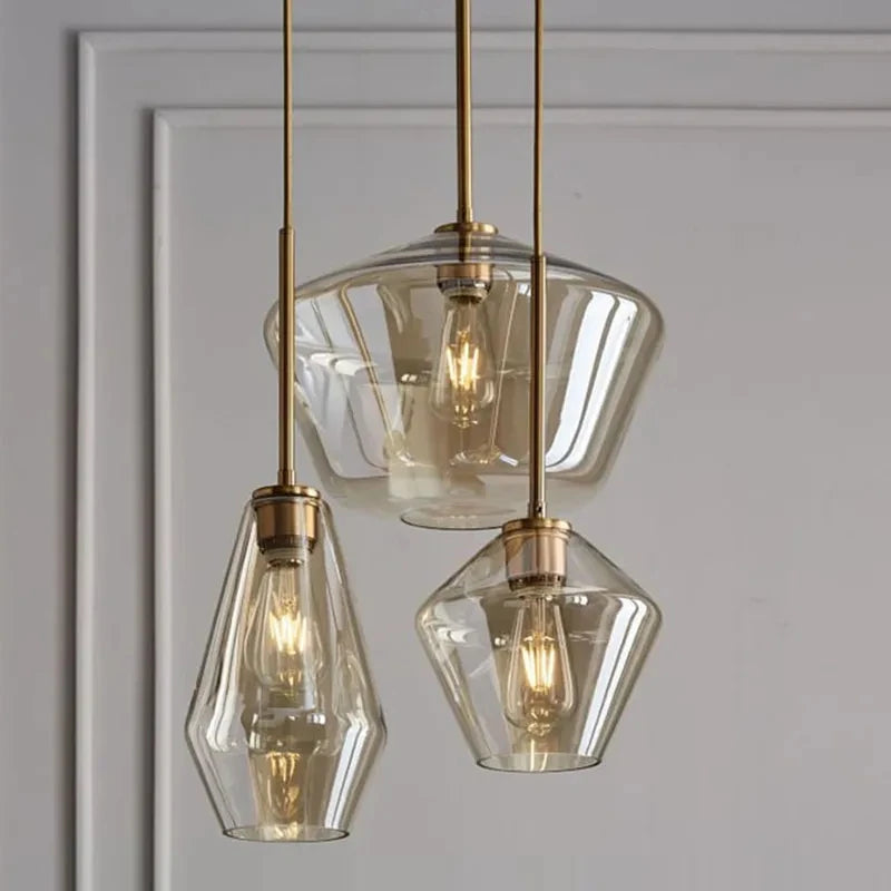 Nordic vintage pendant light Loft LED suspended luminaire for Kitchen