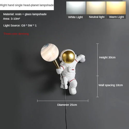 Astronaut Wall Lamp for Children's Room Home Decora Lighting Fixtures