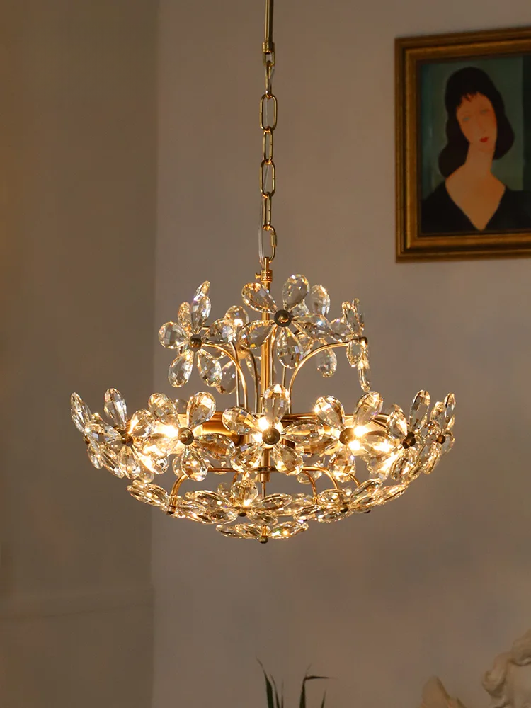 Fantasy crystal flower chandelier French pastoral American retro