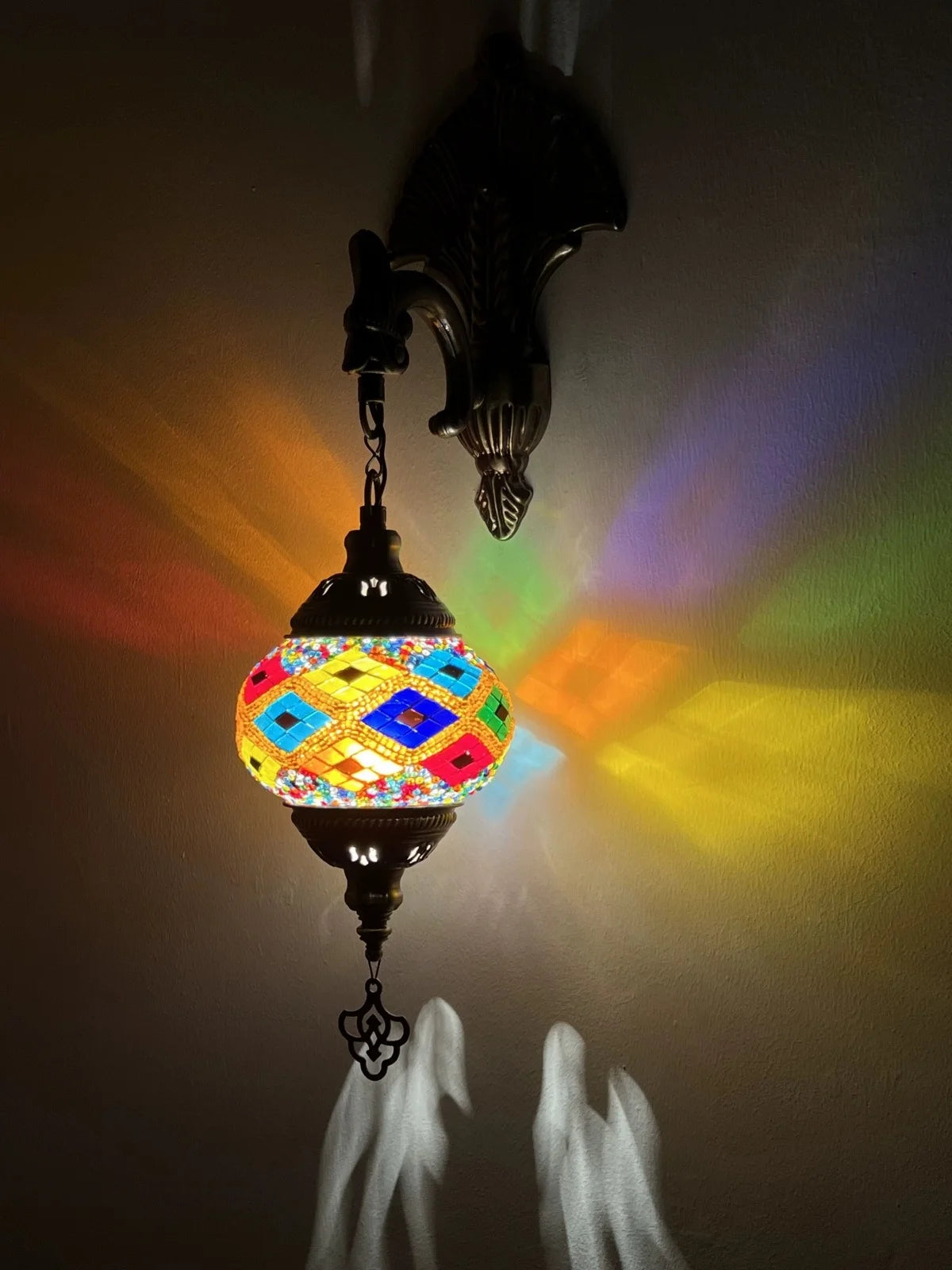 2024 New Turkish Mosaic Wall Lamp Handcrafted Glass Luminaria Led Wall