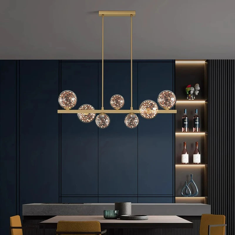 Modern Nordic Chandelier - Creative Star Design for Dining Room