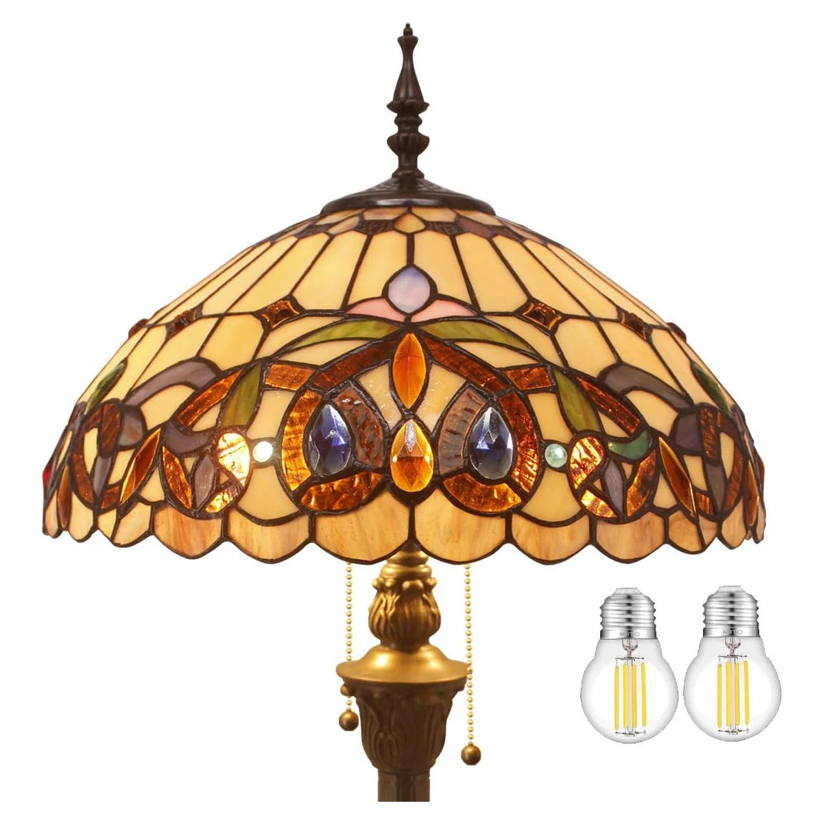 Tiffany Floor Lamp Serenity Victorian Stained Glass
