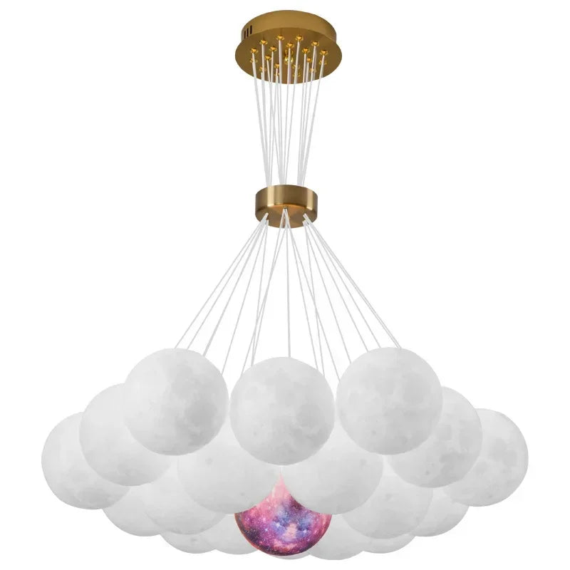 Modern Moon LED Bubble Ball Chandelier Dining Island  Pendant Lamp