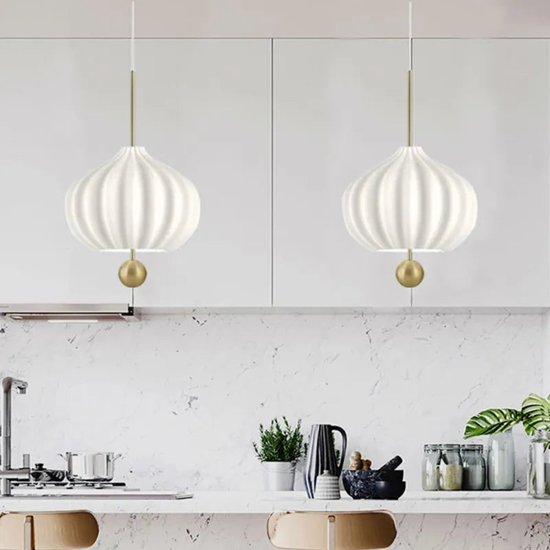 Modern White Glass Pendant Lamp For Dining Room Kitchen Bar Hanging