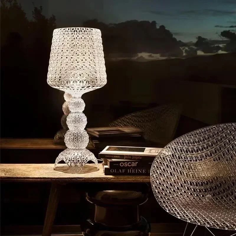 Modern Hollow Design Floor Lamp Acrylic Table Lamps LED Standing Light