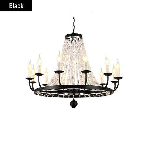 American Country Candle Crystal Chandelier Living Room Dining Room