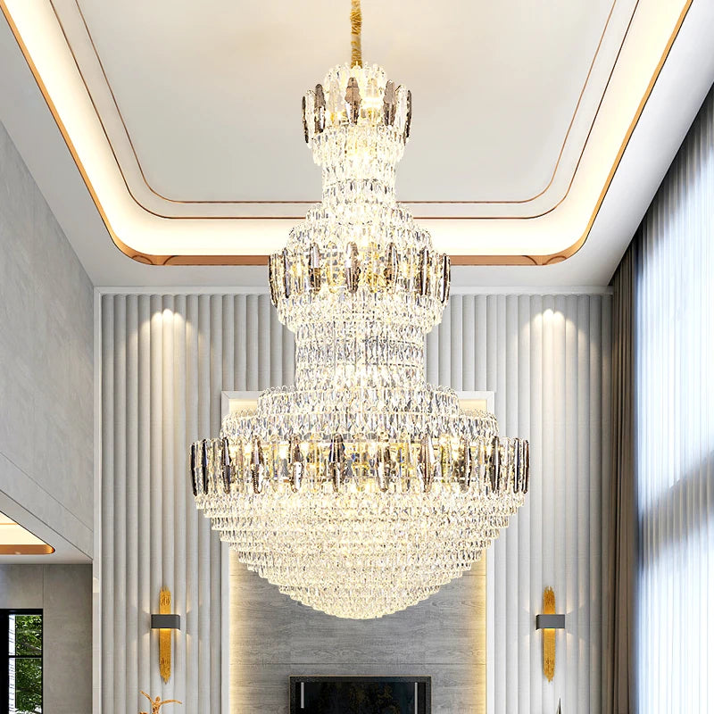Italian Light Luxury Crystal Chandelier Hotel Lobby Villa Duplex Floor