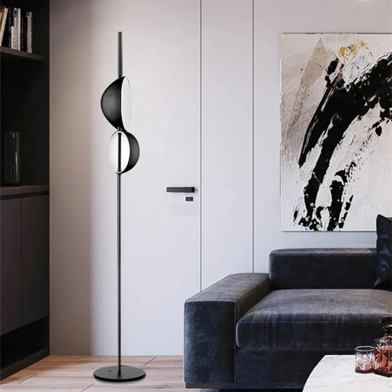 Black gold floor lamp LED minimalist Superluna Floor Lamp