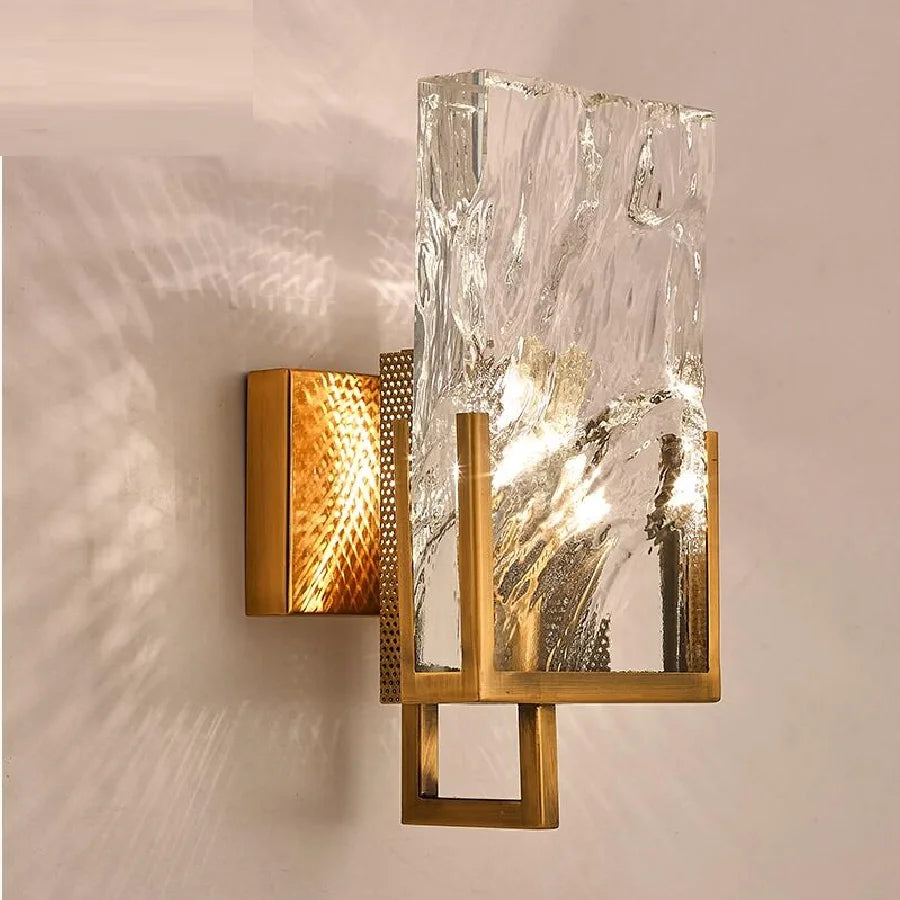 Modern crystal wall lamp light luxury irregular crystal living room