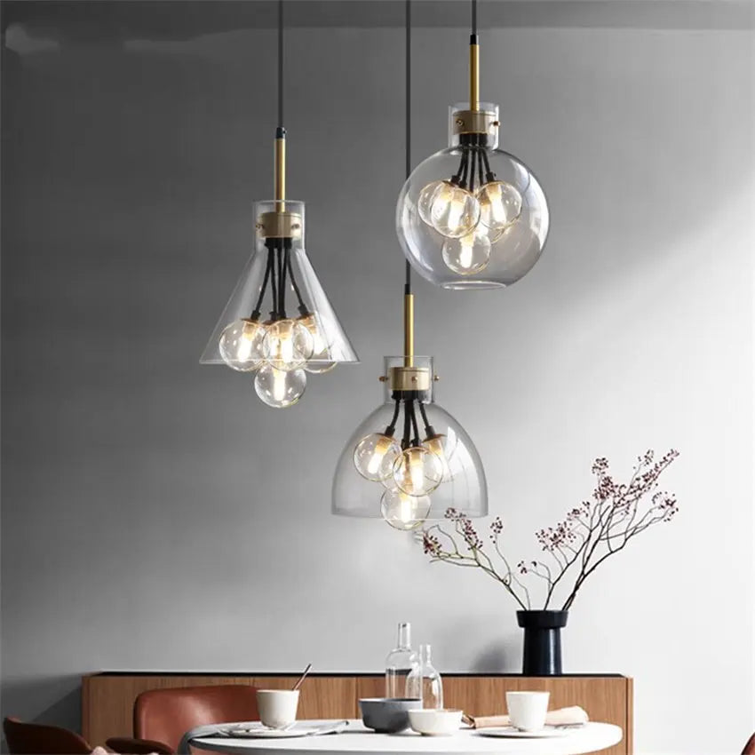 Luxury glass ball Bubble pendant lights bedroom dining room lamp