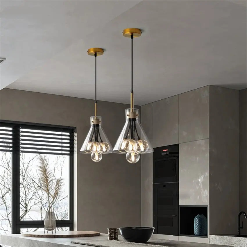 Luxury glass ball Bubble pendant lights bedroom dining room lamp