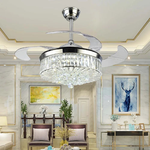 New Luxury 42 inch Crystal Living Room Ceiling Fan With Light 3 PCS