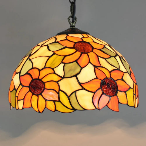 Retro Tiffany Pendant Lamp Led Colorful Stained Glass Pendant Lights