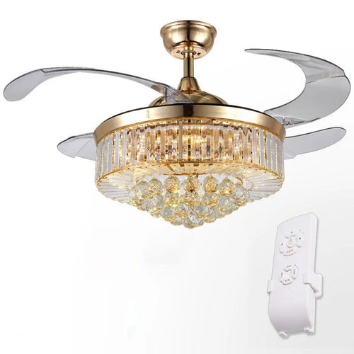 New Luxury 42 inch Crystal Living Room Ceiling Fan With Light 3 PCS