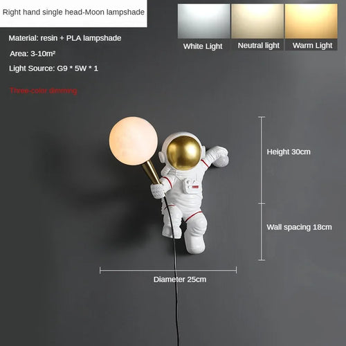 Astronaut Wall Lamp for Children's Room Home Decora Lighting Fixtures