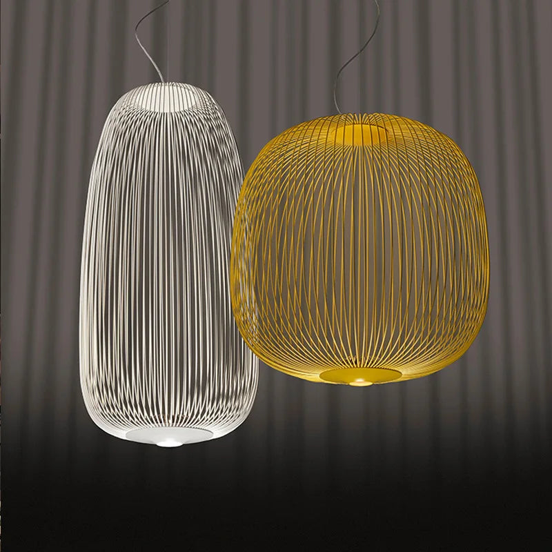 Creative LED Chandelier Metal Bird Cage Pendant Light Foscarini Spokes