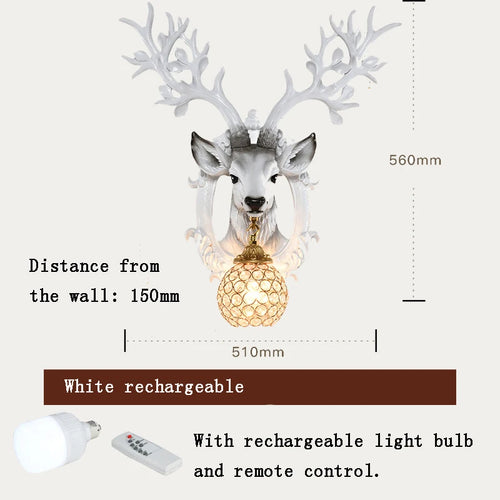 LED Decorative Wall Lamp Creative Design Resin Deer Light