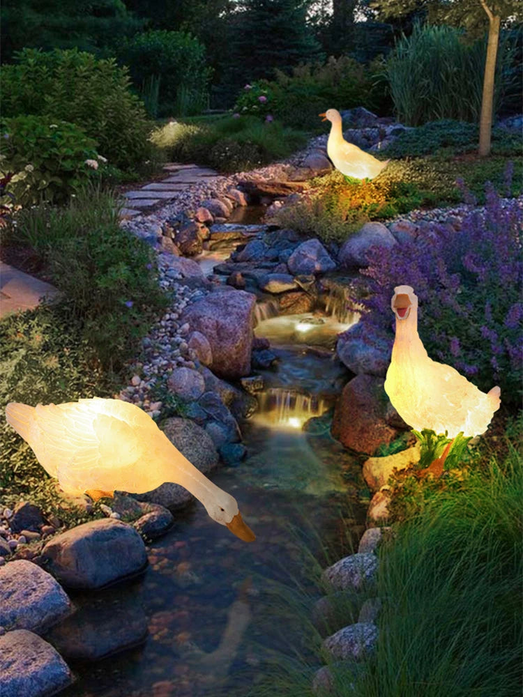 Outdoor lawn light glowing artificial animal light duck light villa
