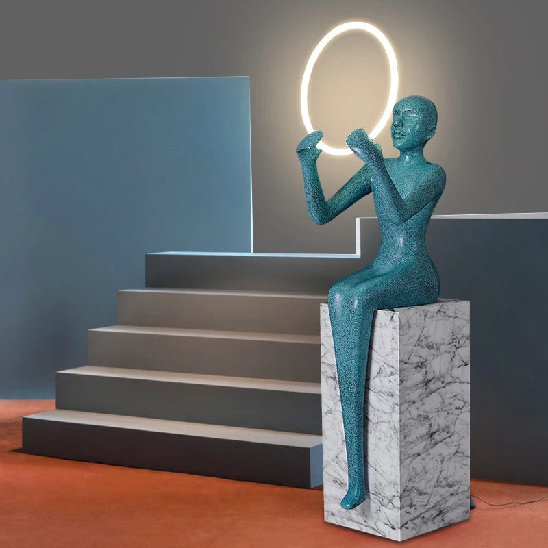 Nordic Humanoid Vertical Abstract Sculpture Floor Lamp Sales Office