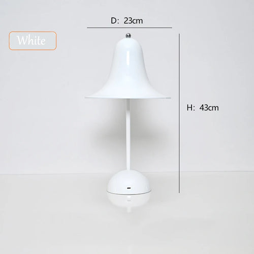 Bell Table Lamp Nightstand Light USB Rechargeable 2000mAh or AC