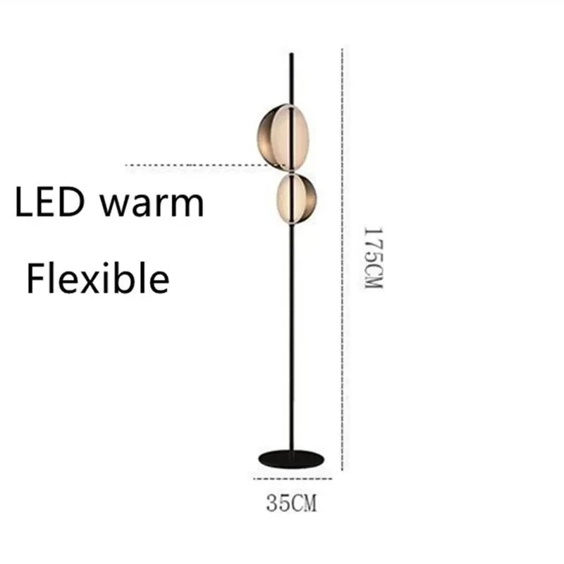 Black gold floor lamp LED minimalist Superluna Floor Lamp