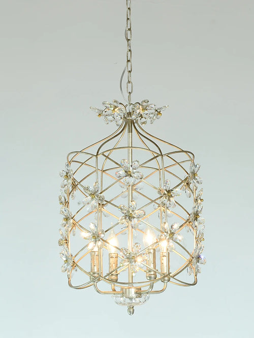 American retro petal crystal birdcage chandelier creative European