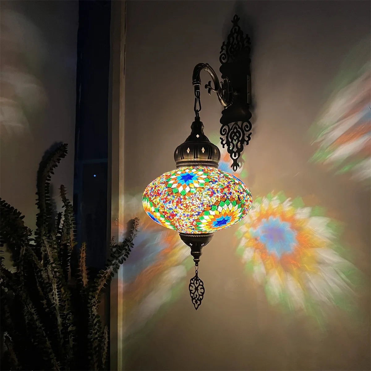 25cm Turkish Mosaic Wall Lamps Luminaria Applique Murale Intérieur Led