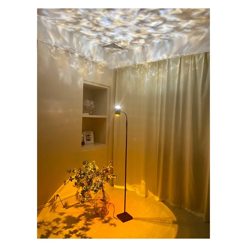 Modern LED Floor Lamp Water Ripple High Standing Light