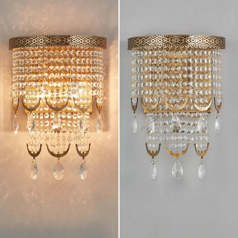 Light luxury crystal bedroom bedside lamp French romantic living room