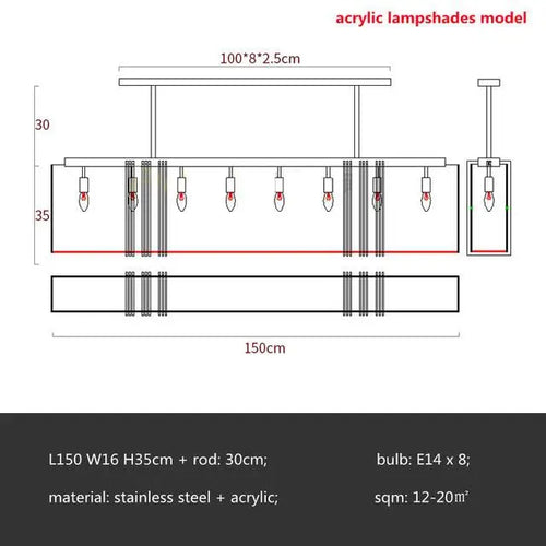 American Luxury Steel Led E14 Chandelier Nordic Dining Room Crystal