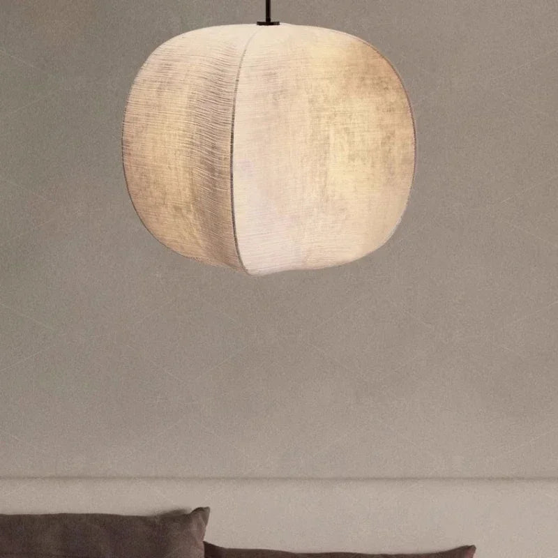 Nordic Linen LED Pendant Light Dining Room Suspension Lamps