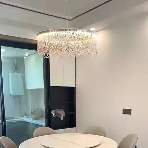 Designer LED Chrome Tassel Chandeliers Lighting Home Living Dining