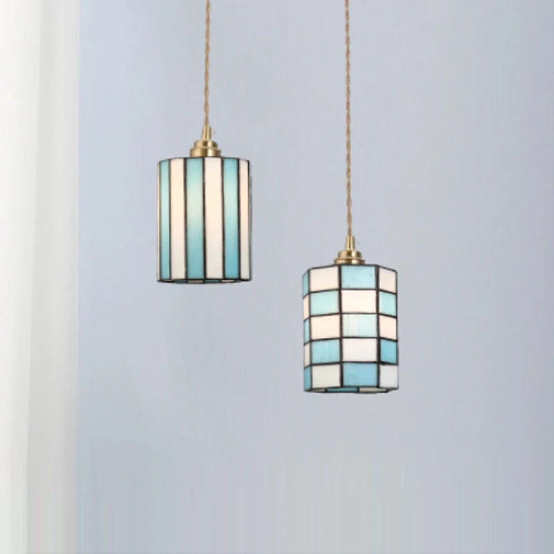Tiffany Stained Glass Pendant Lights Vintage Led Kitchen Hanging Lamp