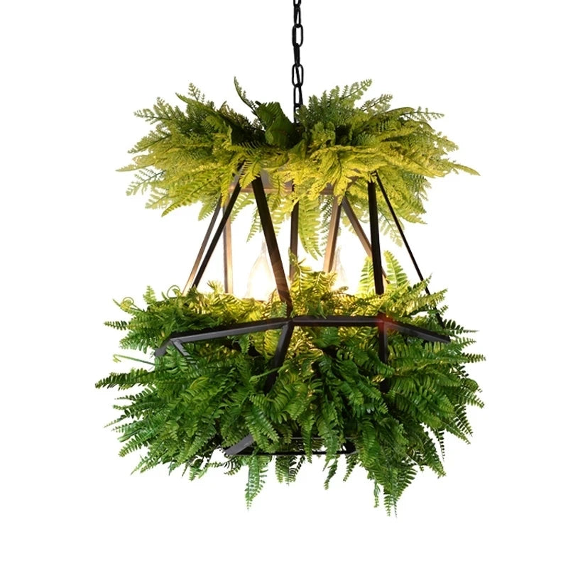 Nordic LED Hanging Plants Lamp For Living Room  Eye Protection Green