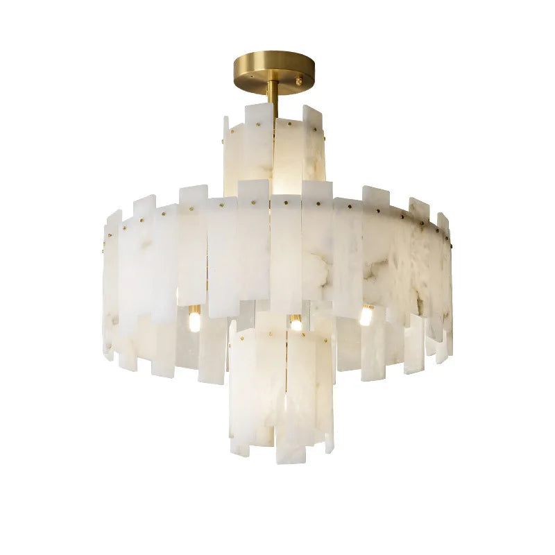 Postmodern LED Natural Marble Pendant Light Home Decor Elegant