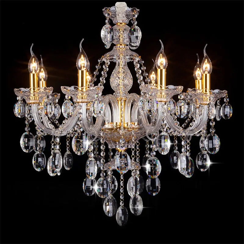 Crystal Chandelier Lamp European Style Hanging LED Candle Pendant