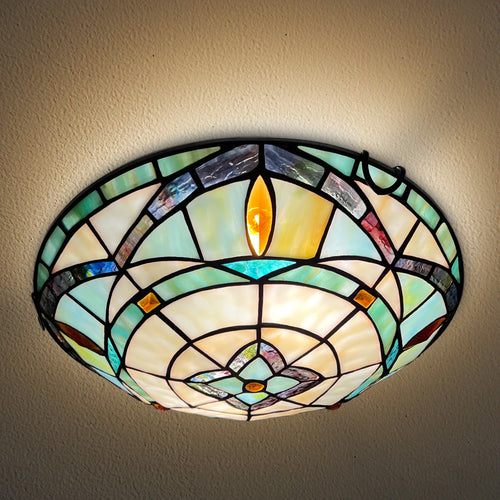 Ceiling Lights Stained Glass Wall Lamp 2-Lights Decor Light
